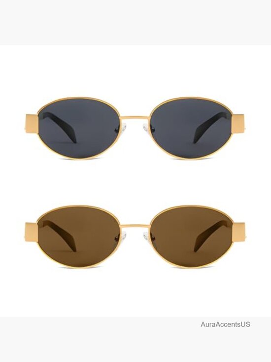 Retro Oval Sunglasses for Women Men UV400 Protection Classic Trendy Shades main image 3